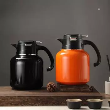 Чайник для тушения из нержавеющей стали 316, интеллектуальный термочувствительный изоляционный горшок большой емкости, бытовой чайник для разделения чая 1.8L чёрный