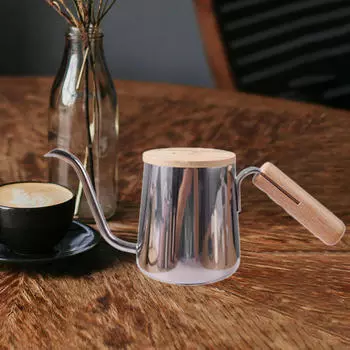 Чайник для заваривания кофе капельный 250 мл, нержавеющая сталь, устойчивый к ожогам, маленький, с гибким горлышком золотой