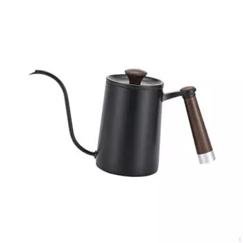 Чайник для заваривания кофе с носиком для заваривания чая, практичный, 600 мл. чёрный