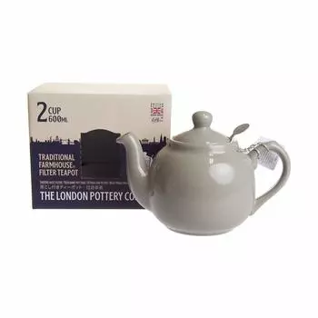 Чайник для заваривания в фермерском стиле LONDON POTTERY на 2 серые чашки, серый