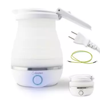 Чайник dretec электрический складной для кемпинга и путешествий емкостью 600 мл, совместимый с отечественными и зарубежными электрическими чайниками, складной портативный для улицы