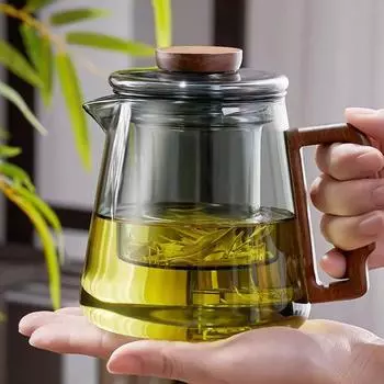 Чайник Family Teapot Крышка для чайника с защитой от ожогов Крышка из грецкого ореха Пряжка Цветочный чайник Фильтр для чая Pu er Китайский чайный набор Kung Fu