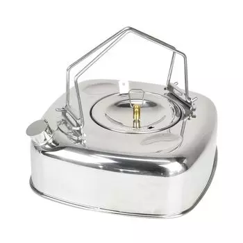 Чайник Fire Square Kettle, сделанный в Японии, Tsubame Sanjo из нержавеющей стали, отличная крышка для хранения, ситечко для чая, совместимое с IH для кемпинга на открытом воздухе [Belmont] серебряный