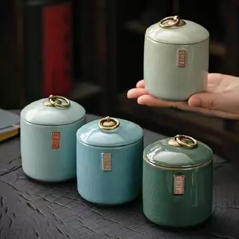 Чайник Geyao Ice Crack, портативный керамический герметичный чайник, домашний резервуар для хранения чая Pu er, аксессуары для чайного сервиза, украшение для гостиной