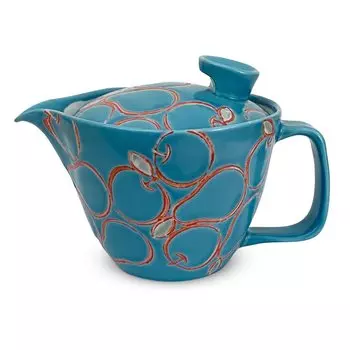 Чайник Isaozan Kiln с ситечком для чая 240 мл на 1-2 персоны, посуда Hasami, сделано в Японии, цвет Pier Blue, J-kitchens ~