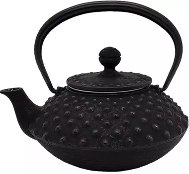 Чайник Iwachu 3 Type Flat Arale с черной эмалью внутри Nambu Ironware 12041 0,35 л чёрный