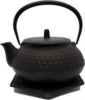 Чайник Iwachu Iron Kettle, черный, запеченный, железный, двойного назначения, тип 5, новый, черепаховый, набор 16115 0,65 л