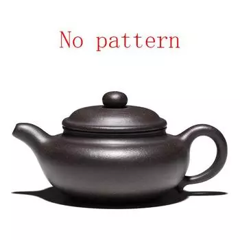 Чайник из фиолетовой глины ручной работы объемом 230 мл, знаменитый мастер оригинальной руды, черная алмазная глина, расписной чайный сервиз, рыбные забавы, старинный чайник 230ml чёрный