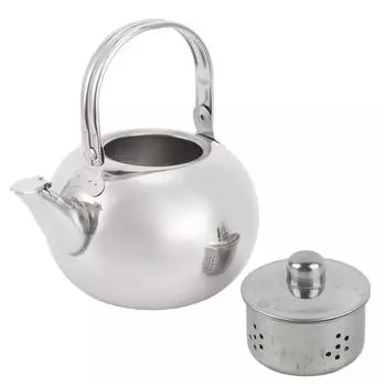 Чайник из нержавеющей стали 304 с плоским дном, индукционная плита, чайник, чайник с фильтром, серебристый, 16 см