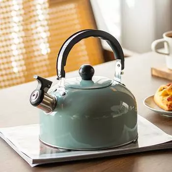 Чайник из нержавеющей стали 3 л со свистком, заварочный чайник со свистком, походная бутылка 3L чёрный