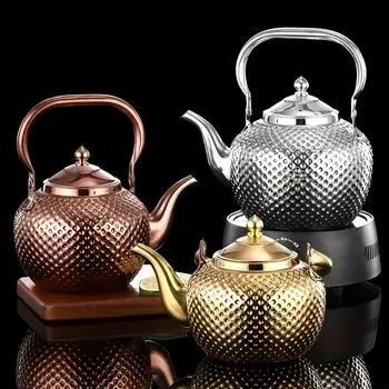 Чайник из нержавеющей стали, чайник, толще с фильтром, кофейник, индукционная плита, чайник, кофейные принадлежности, аксессуары для кофе, ближневосточный чайник 1.2L серебряный