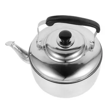 Чайник из нержавеющей стали для домашнего хозяйства, нагрева воды, большой емкости, звучащий нагревательный чайник, чайник для кухни, барная посуда серебряный