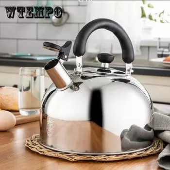 Чайник из нержавеющей стали, газовый бытовой свисток, звук кипящей воды, чайник 3/4/5/6 л 3L