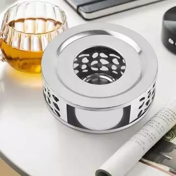 Чайник из нержавеющей стали, многофункциональный подогреватель свечей, бытовые принадлежности для кофе, круглое основание, подогреватель молока, подставка для чайника 15X15X6CM серебряный