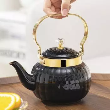 Чайник из нержавеющей стали с сетчатым фильтром, узор в виде тыквы, чайник для индукционной плиты, чайник для заваривания чая, кухонная посуда для питья