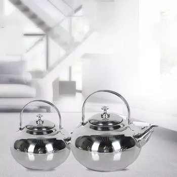 Чайник из нержавеющей стали с термостойкой ручкой, портативная газовая плита, чайник для кипячения воды, электрическая кухонная утварь для дома 16CM