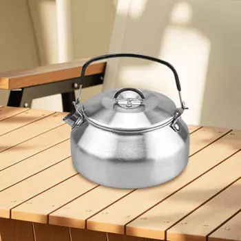 Чайник из нержавеющей стали, заварочный чайник для кофе и чая, легкий водонагреватель с носиком серебряный