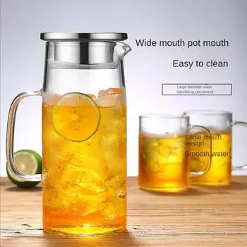 Чайник из термостойкого стекла, бытовой, большой емкости, стеклянный горшок для сока, скандинавский, креативный, простой, холодный, белый чайник, заварочный чайник