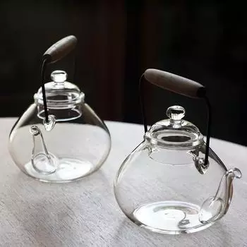 Чайник из термостойкого стекла, чайник из высокопрочного боросиликатного стекла, устойчивый к высоким температурам, прозрачный стеклянный фильтр для чайника, бар для сбора остатков чая прозрачный