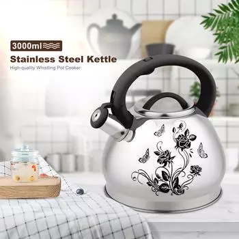 Чайник JMJM из нержавеющей стали, высококачественная плита со свистком 3.0L rose color change fl чёрный