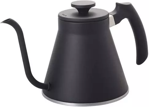 Чайник капельный HARIO V60, совместимый с газом, практичный, 800 мл, матовый черный, сделано в Японии, подарок Fire/IH/подарок [VKF-120-MB]