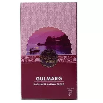 Чайник Karma Kettle Gulmarg Kashmiri Kahwa Green Loose Aromatherapy Natural Detox Tea Leaf с миндалем, шафраном, абрикосами и специями, 25 чайных пакетиков-пирамидок