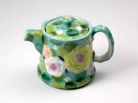 Чайник Kobo Yuzuriha Ryokusai Rose Pot 400cc Seto Ware Подарок на день рождения для матери