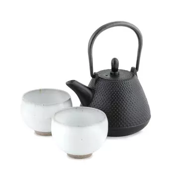 Чайник Nambu Ironware Iron Bottle и чашка для чая Hirashimizu Yaki из Японии Чайник белый с чайным ситечком Железный чайник Железный чайник Arare Эмаль