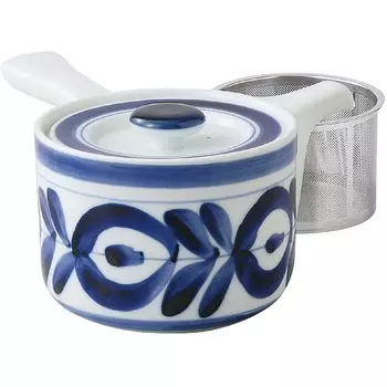 Чайник Nishikai Pottery Hasamiyaki, чайник из нержавеющей стали с цветком майолики, емкостью около 425 мл, подходит для посудомоечной машины в микроволновой печи