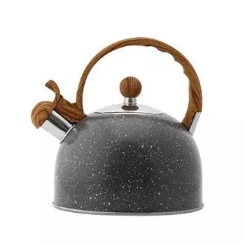 Чайник, плита, чайник премиум-класса из нержавеющей стали со свистком и деревянной ручкой, подходит 2.5L