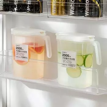 Чайник с прохладной водой, холодильник большой емкости, бытовой горшок для воды, устойчивый к падению, устойчивый к высоким температурам, чайник, сок, напиток, чашка с фруктами, кувшин 1.5L белый