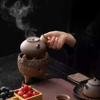 Чайник с ручкой сбоку, уличный чайник для заваривания чая, грубый керамический чайник, сухой обжигаемый чайный набор для кунг-фу, чайник
