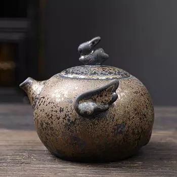 Чайник с ржавчиной и глазурью, бытовой керамический чайный сервиз кунг-фу, один горшок, японский ретро маленький ручной горшок с фильтром