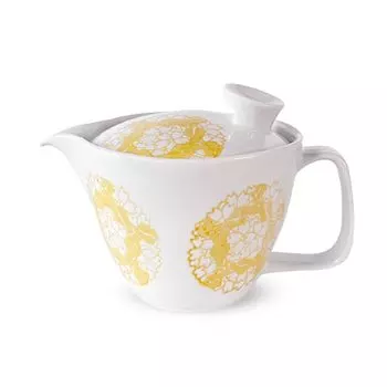 Чайник с ситечком для чая 240 мл на 1-2 персоны Изделия Hasami, произведенные в Японии Круглый горшок в форме цветка вишни S Желтый J-kitchens жёлтый