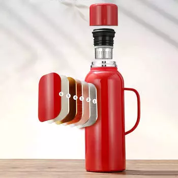 Чайник с вакуумной изоляцией, кружка для кофе, стакан из нержавеющей стали для кемпинга в отеле оранжевый