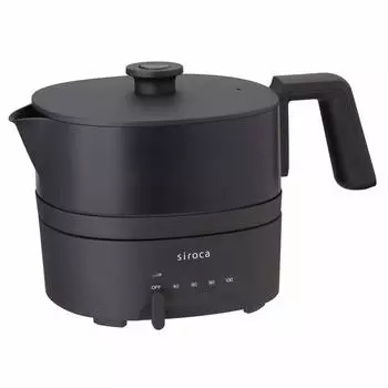 Чайник Shiroka Oryori Choinabe Adjustment, черный [Моющийся/Функция регулировки температуры/Емкость 1 л/Электрический чайник] SK-M151