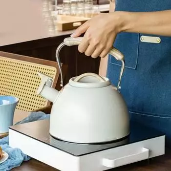 Чайник со свистком, 3 л, с термостойкой складной ручкой, большой емкости, пищевой чайник, кухонные принадлежности