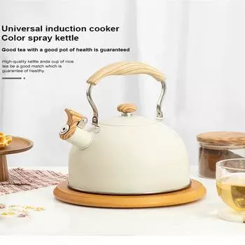 Чайник со свистком, чайник из нержавеющей стали с термостойкой ручкой для всех плит