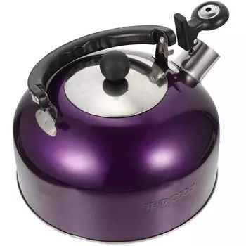Чайник со свистком из нержавеющей стали для дома, горячей воды, кухни, домашнего хозяйства с ручкой, чайники для чая фиолетовый