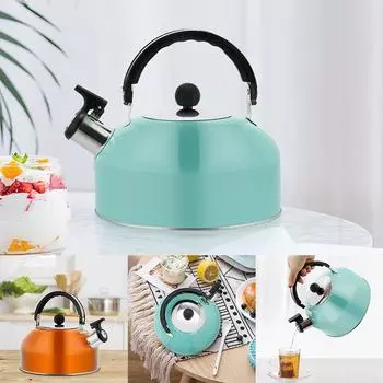 Чайник со свистком из нержавеющей стали объемом 3 л, пищевой чайник для заваривания чая и кипячения воды, совместимый с газовыми плитами и индукционной плитой