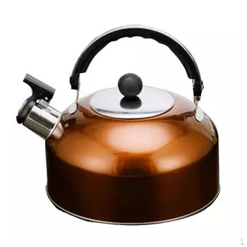 Чайник со свистком, кухня для бивуака из нержавеющей стали с горшком для воды, яркий цвет, оранжевый