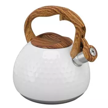 Чайник со свистком объемом 3 литра из нержавеющей стали с ручкой для индукционной плиты, электрический L чистый белый