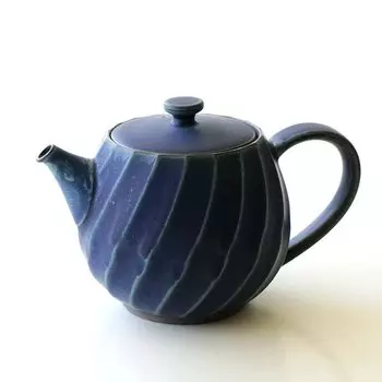 Чайник стильный симпатичный синий чайник с ситечком для чая скандинавский Сделано в Японии Хасами Уэр витой полосатый чайник синий полуфарфор