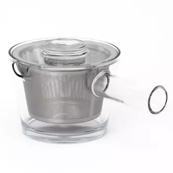 Чайник Susumuya Chaten Racu Unbreakable Transparent, 350 мл, изготовлен в Японии. В комплекте с ситечком для чая. Тритановая смола. Под руководством дизайнера Фуми.