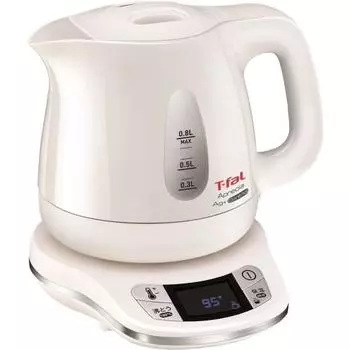Чайник Tefal 0,8 л Apresia AG Plus Control Pearl White с регулировкой температуры, компактный, пустой, предотвращение закипания, автоматическое отключение питания, бойлер KO6201JP