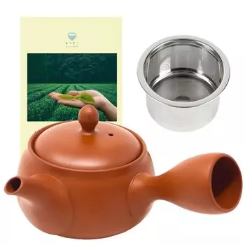 Чайник Tokoname, произведенный в Японии, со стальным ситечком для чая. Чайные листья не засоряются. Возможность глубокой обработки паром. Посуда [Легко моется/Включая нержавеющую сталь/300 мл]