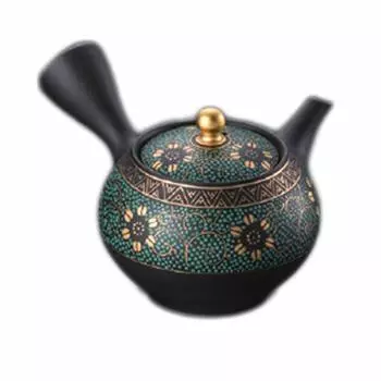 Чайник Tokoname Ware Shokei 17, черный, в форме вазочки, синий, 250 мл, керамический шедевр, избранный авторский продукт, сделано в Японии, T1981, 2-118, №.