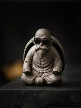 Чайник в виде черепахи, фиолетовый песок, домашнее ситечко для чая, ситечко в виде панциря черепахи, креативное фиолетовое глиняное чайное украшение для питомца в стиле кунг-фу 10x8.3x7.6cm