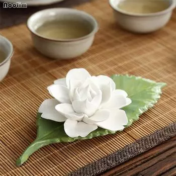 Чайные домашние животные, керамический цветочный орнамент, белый лотос, лилия, держатель для благовоний, курильница, украшение для дома A белый