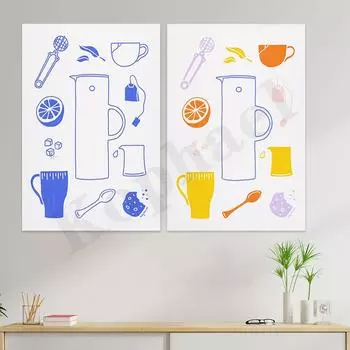 Чайные предметы первой необходимости, домашний кухонный офисный настенный декор, художественный постер 21cm30cm NoFrame